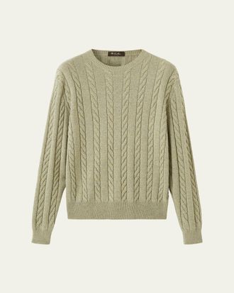 Loro Piana Mens Cedar Cashmere Crewneck Sweater