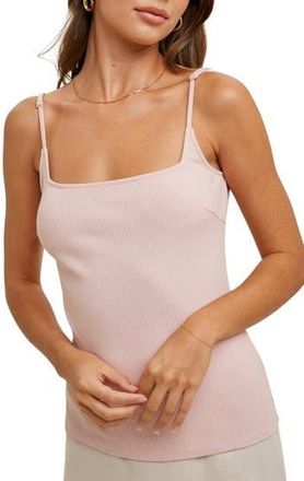 Wishlist Ribbed Square Neck Cami in Ballet at Nordstrom Rack, Size Medium