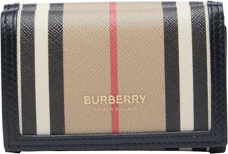 Burberry Beige Black Pvc Wallet (Tri-Fold) (Pre-Owned)