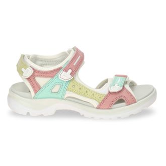 Ecco Ecco Offroad Nubuck Womens Hook and Loop Sandals - Old Rose Emerald Sunny Lime - Size:UK 9-9.5