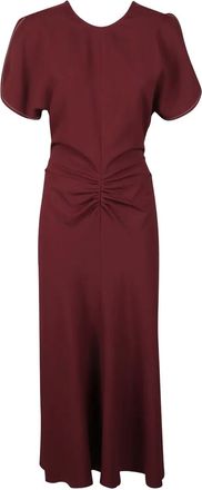 Victoria Beckham Abito midi con dettaglio arricciato - Rosso