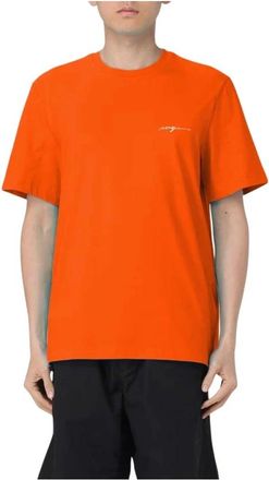 Msgm Oranje Katoenen T-shirt voor Mannen - Heren - T-shirts - Oranje - XS - Katoen - Tops