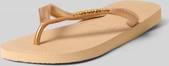 Havaianas Flip Flop mit Logo-Detail in Gold, Gr&ouml;&szlig;e 35/36
