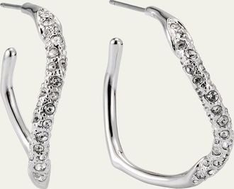 Alexis Bittar Medium Two-Toned Pave Hoop Earrings