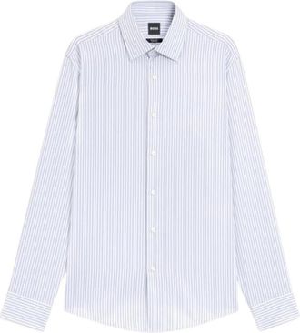 HUGO BOSS Joe 261 Shirt - Heren - Zakelijke Overhemden - Blauw - 4XL - Katoen - Overhemden