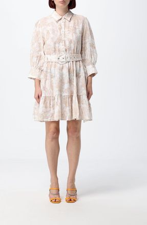 MC2 Saint Barth Mini abito chemisier in cotone con stampa tropicale