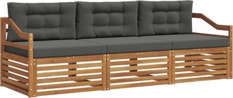 vidaXL Conjunto De Sof&aacute;s De Exterior 3 Uds. Natural Y Antracita Vidaxl