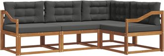 vidaXL Conjunto De Sof&aacute;s De Exterior 4 Uds. Natural Y Antracita Vidaxl