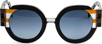 Face &agrave; Face Faces2 zonnebril met rond montuur - Zwart