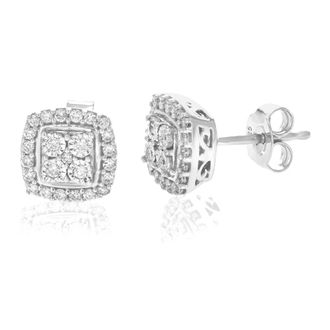 Vir Jewels 3/8 cttw Lab Grown Diamond Composite Earrings in Sterling Silver With Push Backs For Women