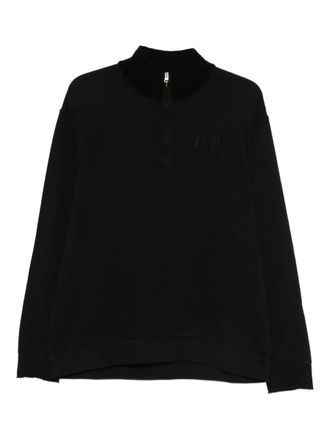 C.P. Company C. P. Company Sweatshirts Polo Collar In Acero Fleece