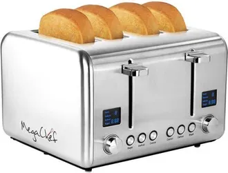 MegaChef 4 Slice Toaster in Stainless Steel Silver in Grey at Nordstrom
