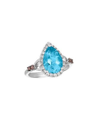 Le Vian 14K 3.27 Ct. Tw. Diamond & Blue Topaz Cocktail Ring