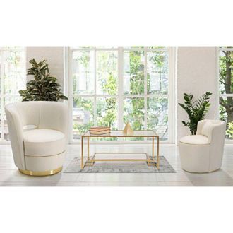 Dmora Sill&oacute;n Bollate, Asiento Acolchado, Sof&aacute; De Sal&oacute;n Individual, Silla Con Reposabrazos, 63x68 H69 Cm, Crema Y Oro - Dmora