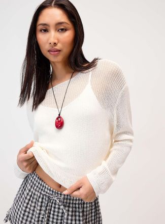 Twik Womens Open knit layered-effect sweater