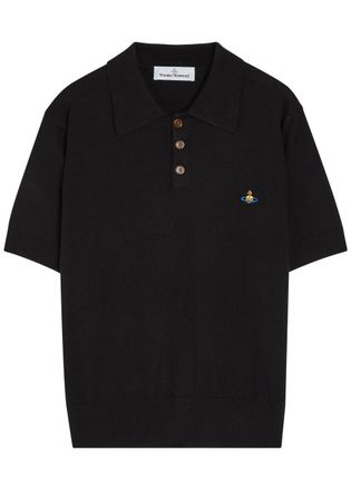 Vivienne Westwood Logo-embroidered Wool and Cashmere-blend Polo Shirt - Black - XL