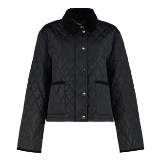 Burberry Light Jackets, female, Black, L, Cropped Nylon Quilted Jacket