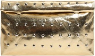 Generic Luxury Sparkle Rivet Envelope Evening Bag Roll Top Clutch Purse for Women Wedding Bridal Handbag 11.02x6.69x1.97in(Gold)