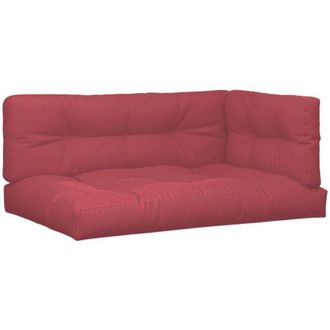 vidaXL Cojines Para Pal&eacute;s 7 Piezas Tela Rojo Tinto Vidaxl