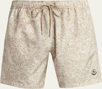 Moncler Mens Paisley Print Swim Shorts