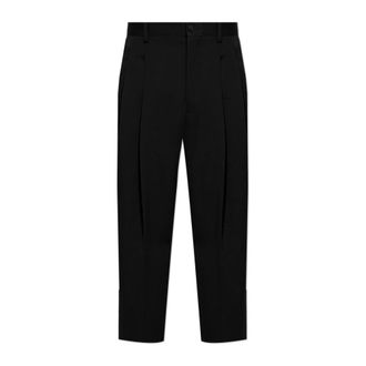 Dolce & Gabbana Gekreukte wollen broek - Heren - Broeken - Zwart - Maat: L Wol