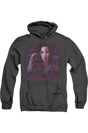 Gildan Wonder Woman 84 Vaporwave Wonder Woman Adult Heather Hoodie / Hooded Sweatshirt