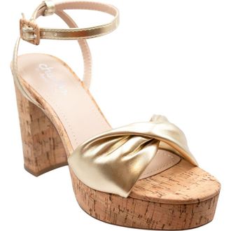 Charles by Charles David Madelina Ankle Strap Platform Sandal in Light Gold at Nordstrom Rack, Size 6.5