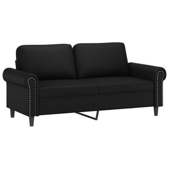vidaXL Sof&aacute; De 2 Plazas De Cuero Sint&eacute;tico Negro 140 Cm Vidaxl