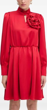 Fracomina Abito a collo alto con fiore - Rosso