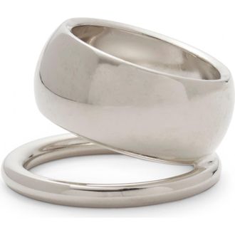 LADY GREY Halo Double Band Ring in Silver at Nordstrom, Size 6