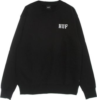 HUF Klassieke Zwarte Crewneck Sweatshirt - Heren - Sweatshirts - Zwart - L - Katoen - Hoodies & sweatvesten