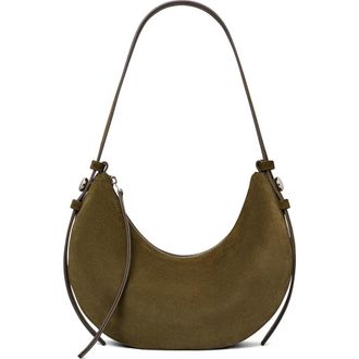 Tory Burch Romy Suede Half Moon Shoulder Bag in Leccio at Nordstrom