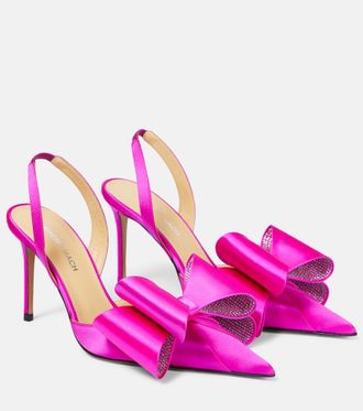 Mach & Mach Le Cadeau 95 satin slingback pumps