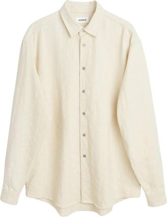 Soulland Relaxed Fit Katoenen Overshirt - Heren - Casual Overhemden - Beige - S/M - Katoen - Overhemden