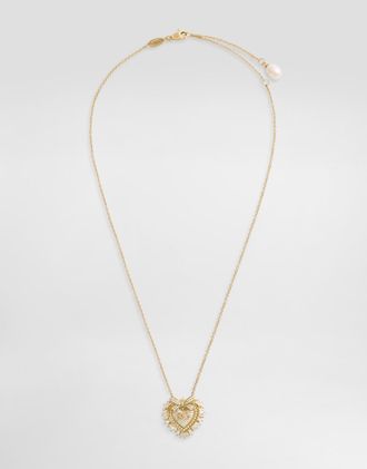 Dolce & Gabbana Devotion Necklace 18 Carat Yellow Gold And Diamonds - Woman Necklaces Gold Onesize