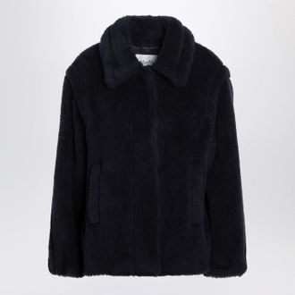 Max Mara Marineblauer Kunstpelzmantel