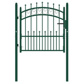 Berkfield Home Fence Gate with Spikes Steel 100x100 cm Green