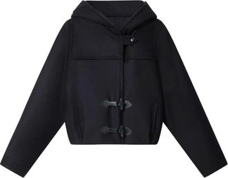 Isabel Marant Amiel Jas met Capuchon en Toggle Sluitingen - Dames - Zomerjassen - Blauw - M - Wol - Jassen