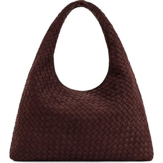 JW PEI Laura Woven Faux Suede Shoulder Bag in Dark Brown at Nordstrom