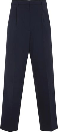 Miu Miu Straight Trousers, female, Blue, Size: 2XS Wool Pants