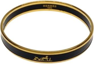 Hermès Slim Black Enamel Bangle