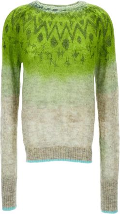 Rohka Gradient Wool Blend Sweater with Ribbed Finish