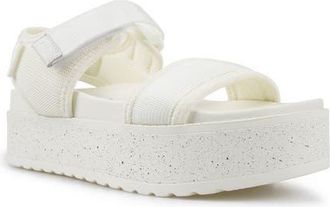 National Comfort Shadoww Platform Sandal in Off White Fabric at Nordstrom, Size 10