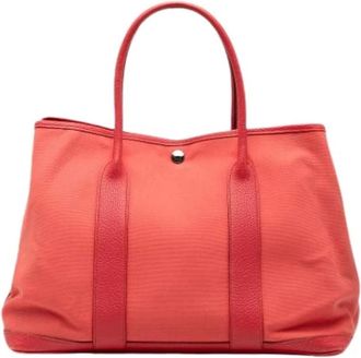 Herm&egrave;s Pre-owned Tote Bags, female, Pink, Size: ONE SIZE Pre-owned The Garden Party 36 Tote Bag
