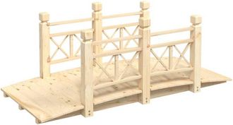 vidaXL Puente De Jard&iacute;n Con Barandillas Madera De Abeto 150x67x56cm Vidaxl