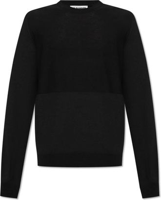 Jil Sander Wollen Trui - Heren - Ronde hals truien - Blauw - S - Wol - Truien & Vesten