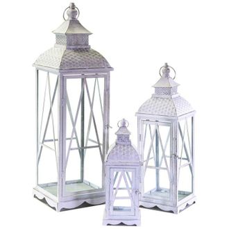 Vacchetti Vacchetti - Farol Madera Metal Blanco Cuadrado 1-3 Cm22,5x22,5h75,5