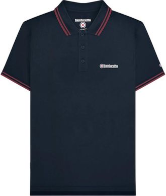 Lambretta Heren Twin Tip Groot & Lang Poloshirt (Donker marine/Bourgondi&euml;)