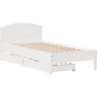 vidaXL Vidaxl - Estructura De Cama Sin Colch&oacute;n Madera Maciza Blanca 75x190 Cm