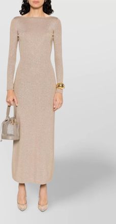 Max Mara back v-neckline lurex dress